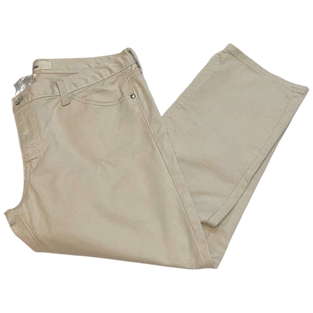 Gap Jeans Womens 12R Khaki Beige Low Rise Straight Cropped Pants Y2K Everyday